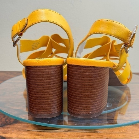 Cole Haan Jamie Block Heel Sandals Orange Leather - Picture 10 of 13